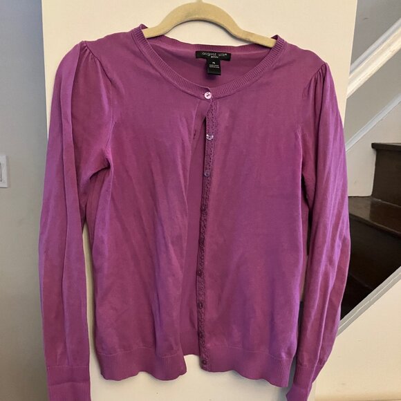 Purple Cardigan with Puff Sleeve - Picture 2 of 10